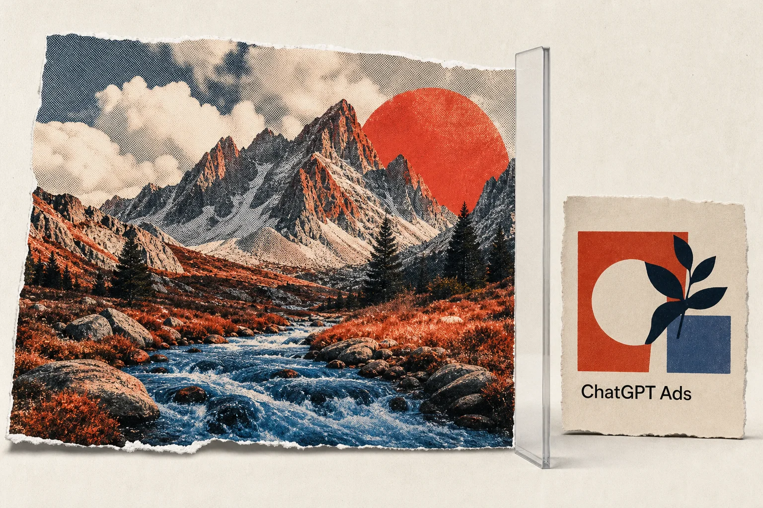 Editorial illustration supporting OpenAI Prepares October Test of Visual Ads During ChatGPT Image Generation